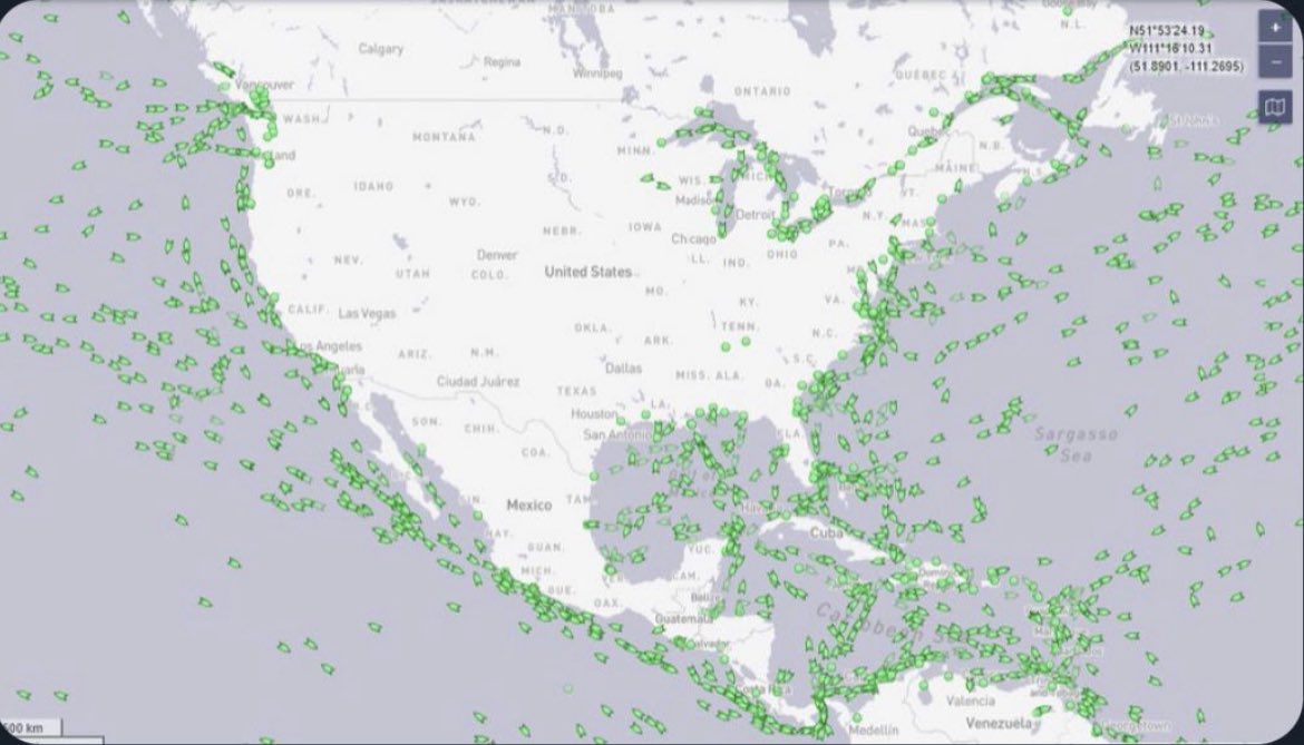 Map Of Cargo Ships 